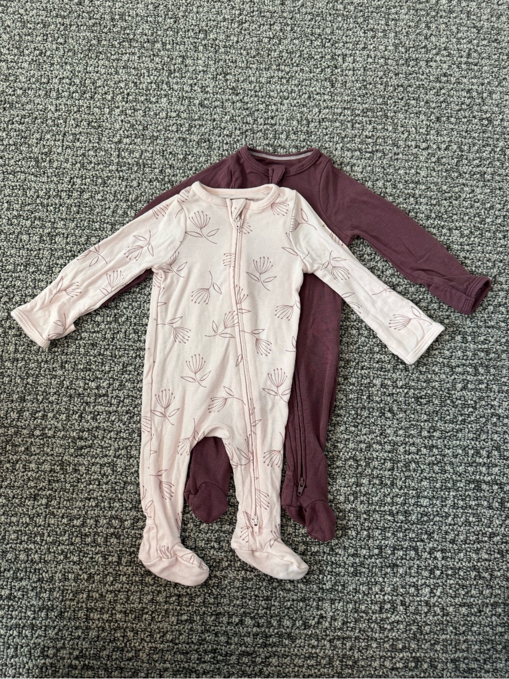 Cloud Island Zipper Footie Pajamas (Set of 2)